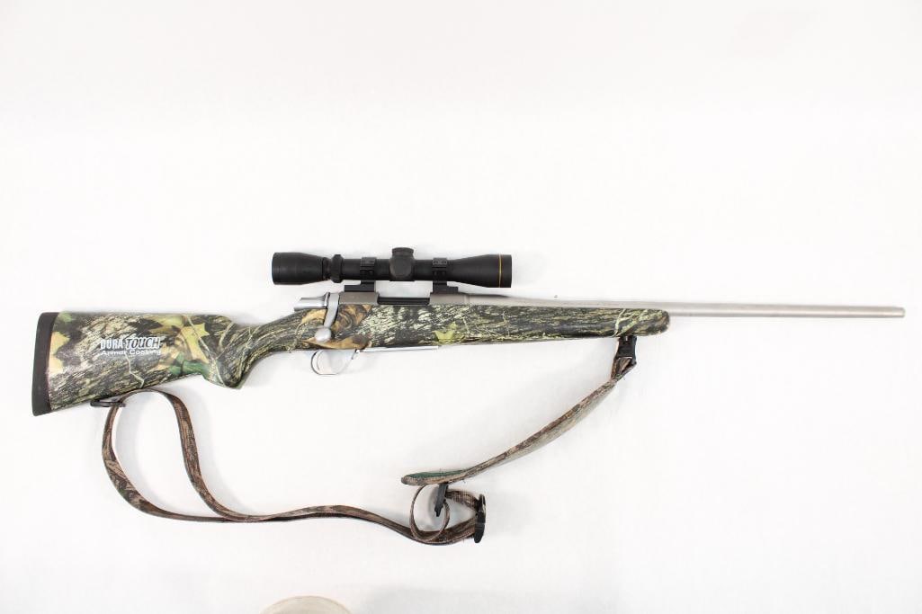 Browning A-Bolt Bolt Action Rifle: s.n.. 05813MR351, .308 Winchester, stainless steel, Dura Tough finish stock which has the sticky finish breakdown occurring, with Leupold VX-1 2-7X33 scope. Modern (24-0524)