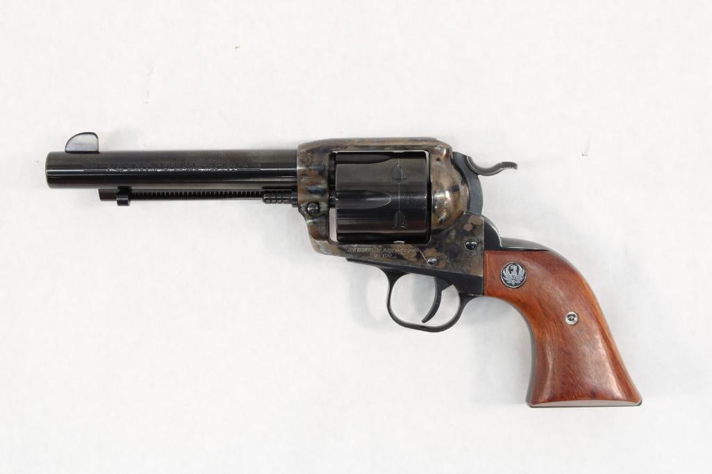 Ruger Vaquero Single Action Revolver: s.n.. 57-75847, .45 Colt, 5.5" barrel, larger frame, power custom half cock hammer & trigger installed, w/ Ruger hard case. Modern (24-0360)