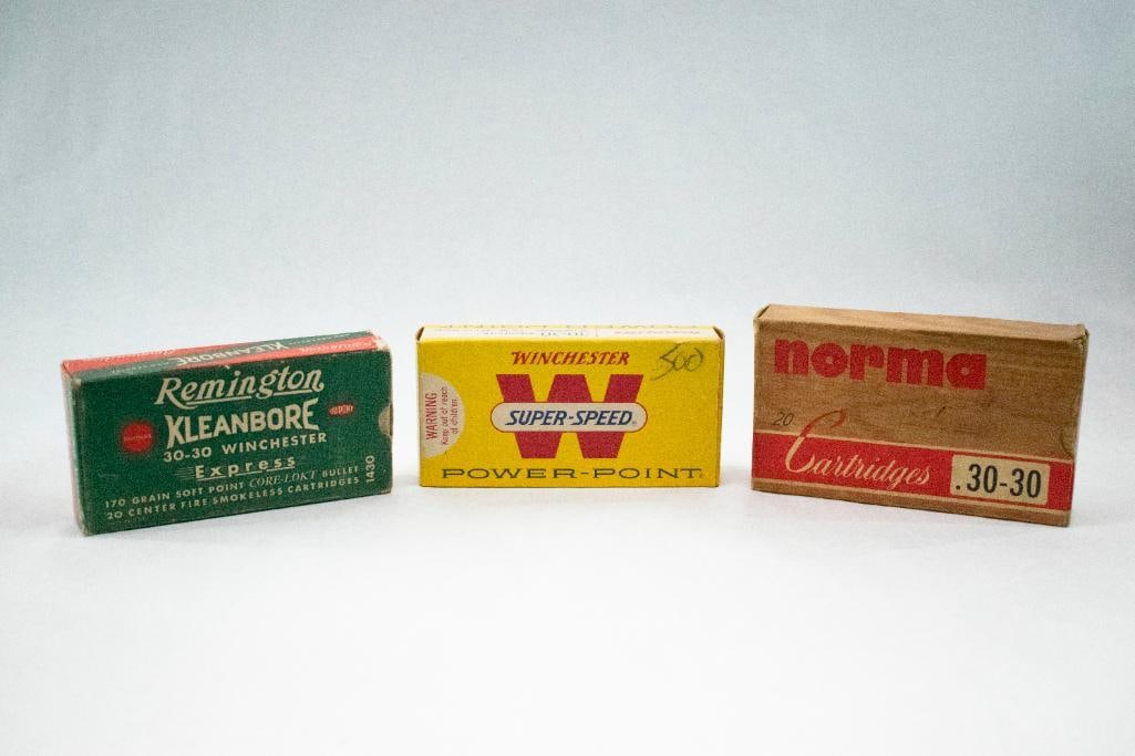 (40) 30-30 Cartridges: Winchester, Remington and Norma