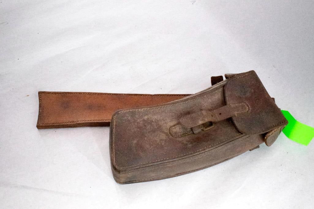 Vintage Military Magazine Pouch and Machete Scabbard: .