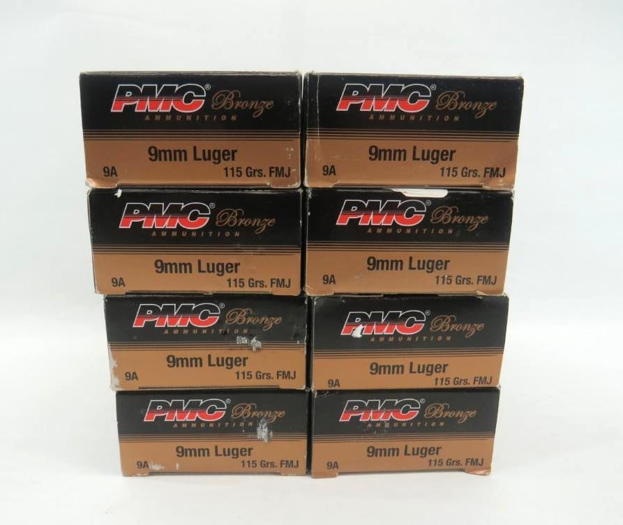 (8) Boxes of 50 PMC Bronze 9mm Luger Cartridges (1 of 3)