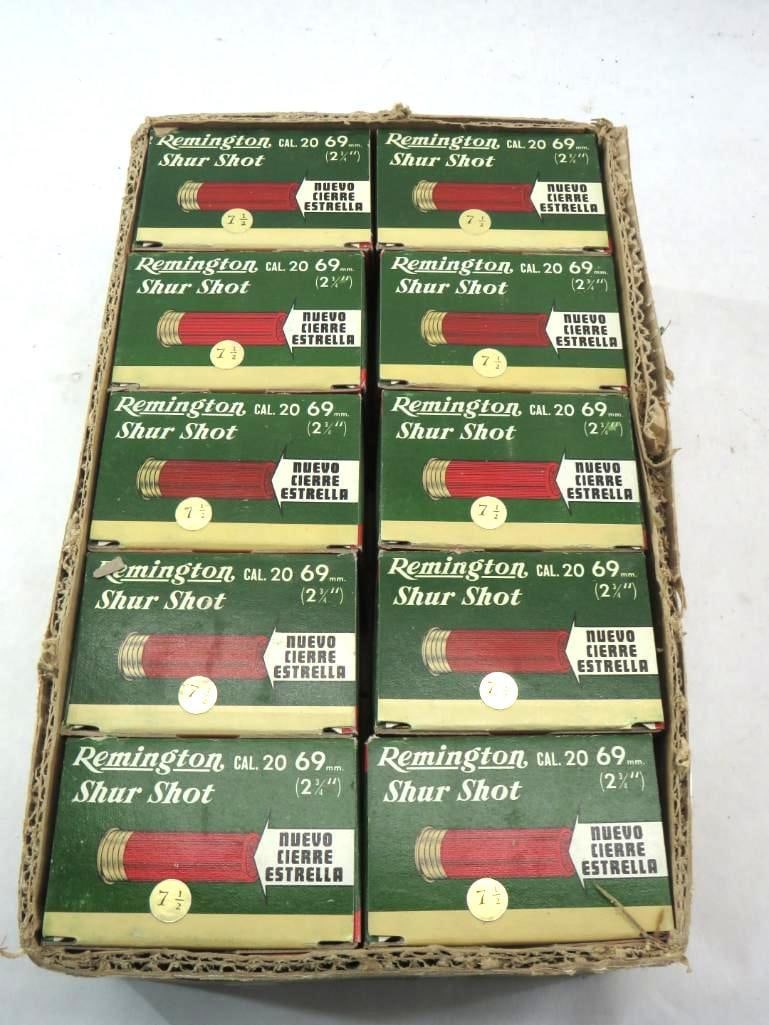 (10) Boxes of Vintage Remington Shur Shot 20 Ga. Shotgun Shells (1 of 2)