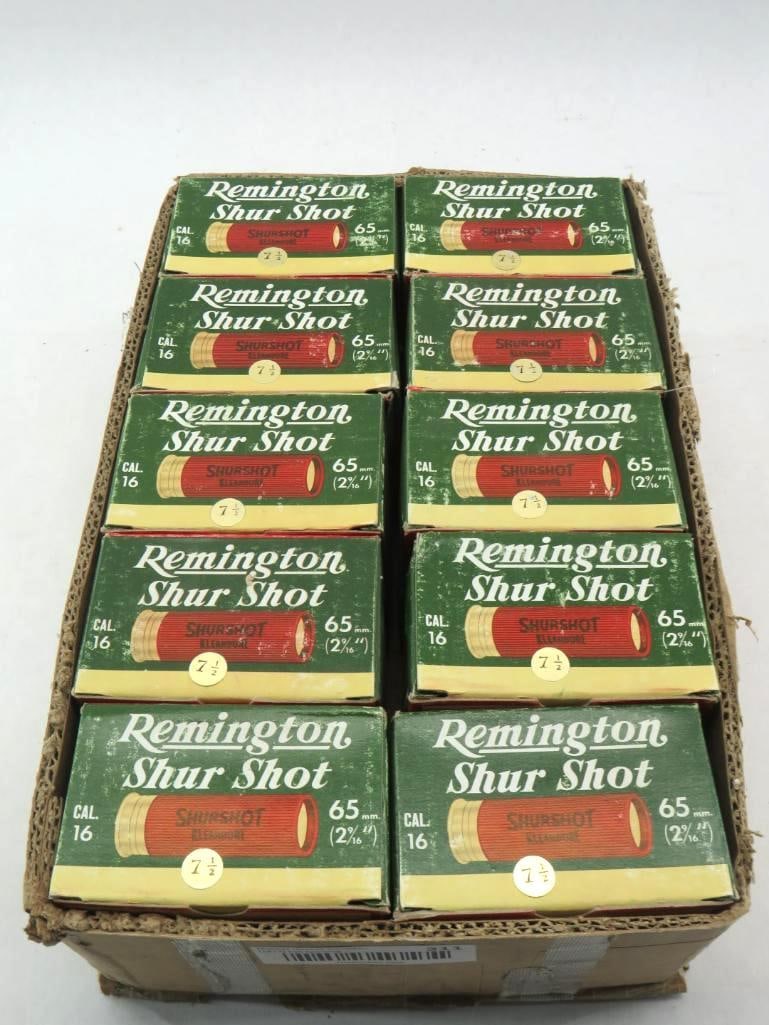 (10) Boxes of Vintage Remington Shur Shot 16 Ga. Shotgun Shells (1 of 2)
