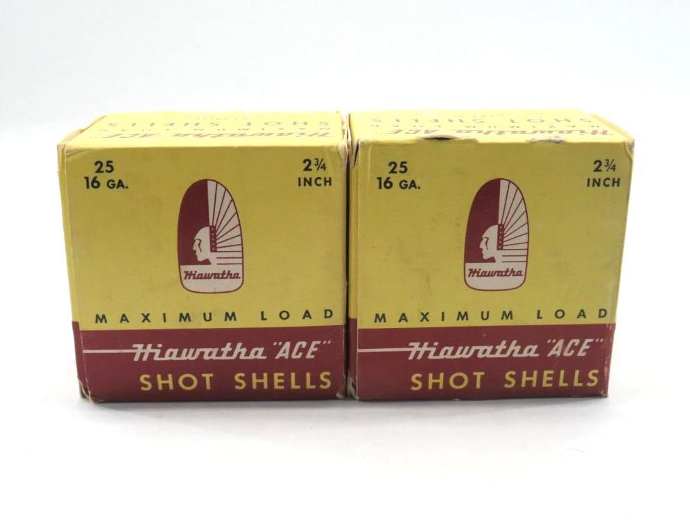 (2) Boxes of Vintage Hiawatha Ace 16 Ga. Shotgun Shells (1 of 2)