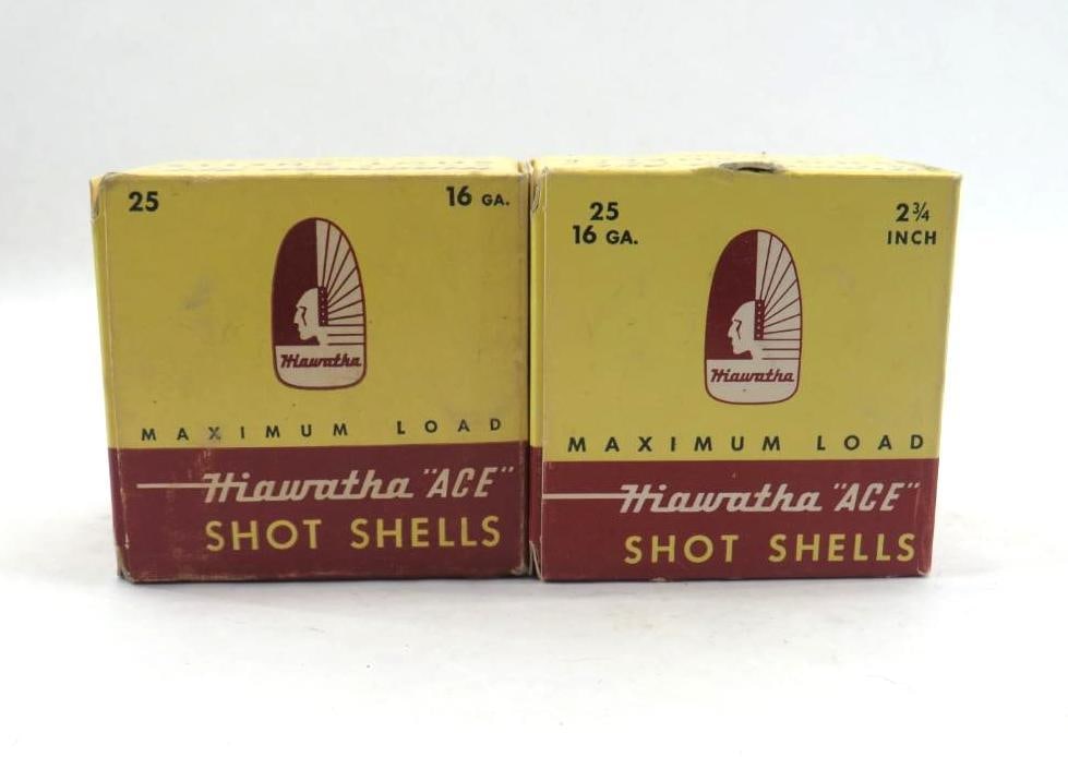 (2) Boxes of Vintage Hiawatha Ace 16 Ga. Shotgun Shells (1 of 2)