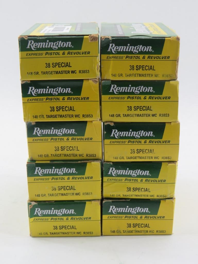 (10) Boxes of 50 Remington .38 Special Cartridges (1 of 2)