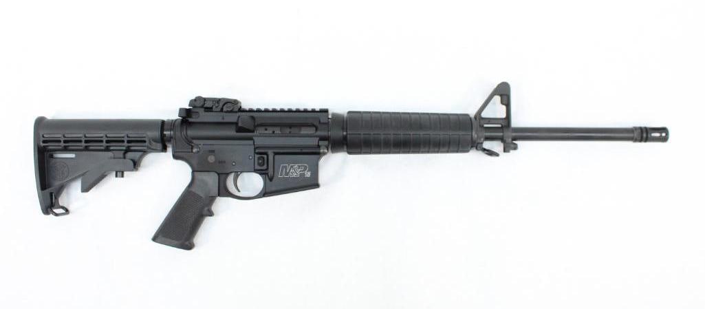 Smith & Wesson M&P-15 Semi-Automatic Rifle: s.n. SU98966, 5.56 NATO, no magazine, in matched S&W box. Modern (24-0608)