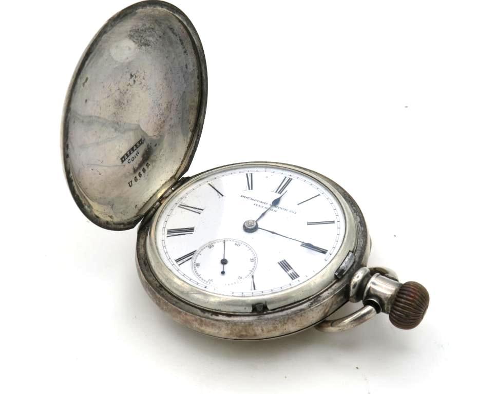 Rockford Watch Co. Coin Silver Pocket Watch: 55mm, s.n. 160116