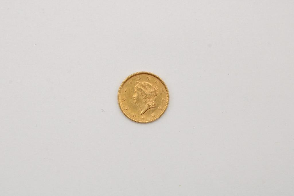 1852 U.S. $1 Coronet Gold Coin (1 of 5)