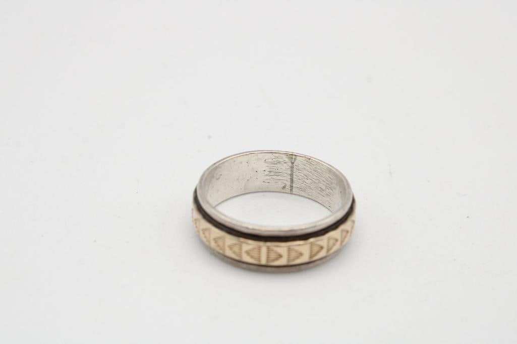 14K Yellow Gold & Sterling Silver Gent's Ring (1 of 7)