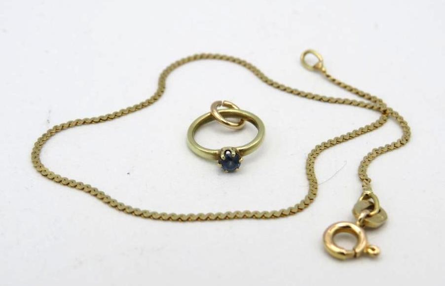 14K Yellow Gold Bracelet with Baby Ring (1 of 4)