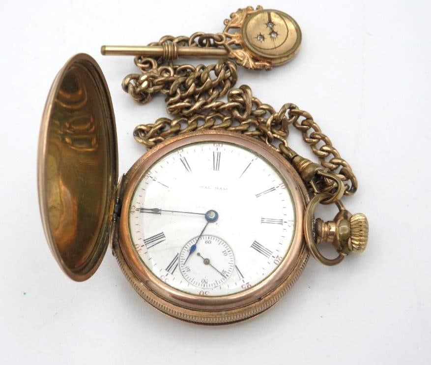 Waltham No. 610 Gold Filled Pocket Watch: s.n. 10885313, size 16s, 7 jewels, with good period gold filled chain