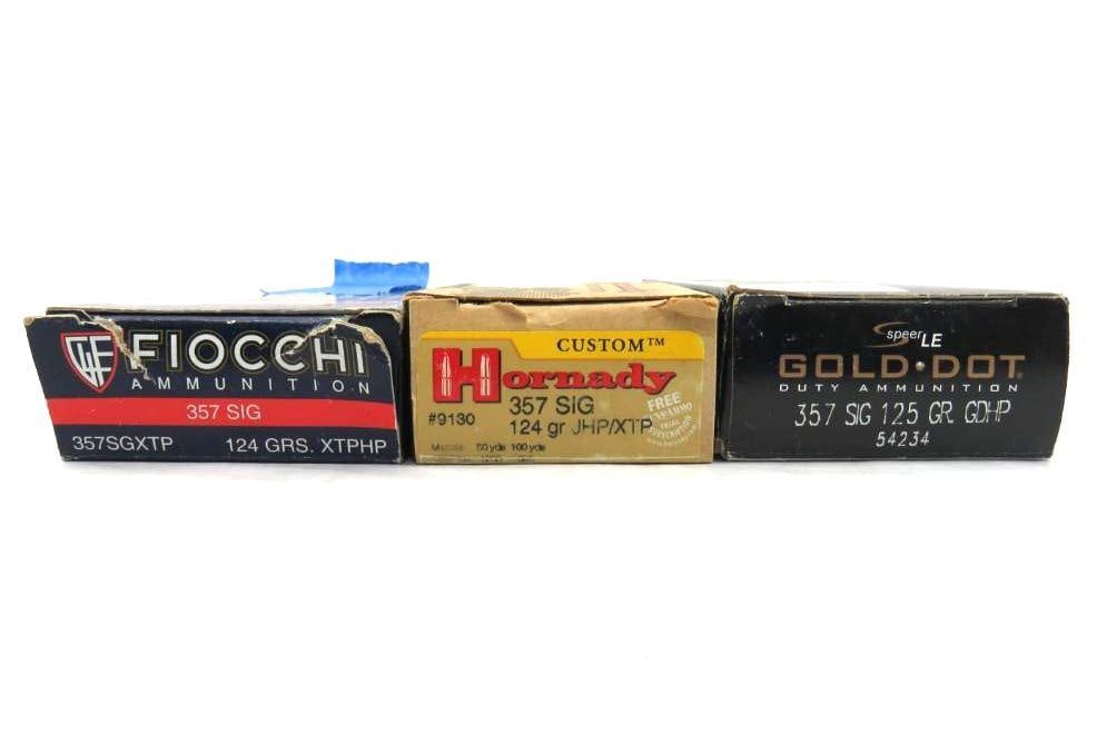 (96) .357 Sig Cartridges: Hornady, Fiocchi & Speer, factory