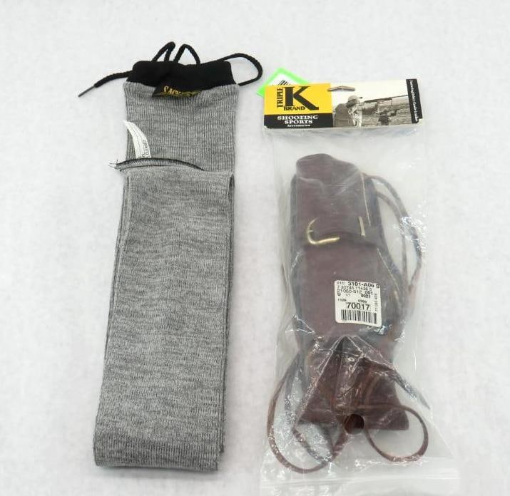 Triple K Revolver Holster: Leather, 5 1/2" Barrel, Model 114-15, Includes Sack-Up Rifle Sock