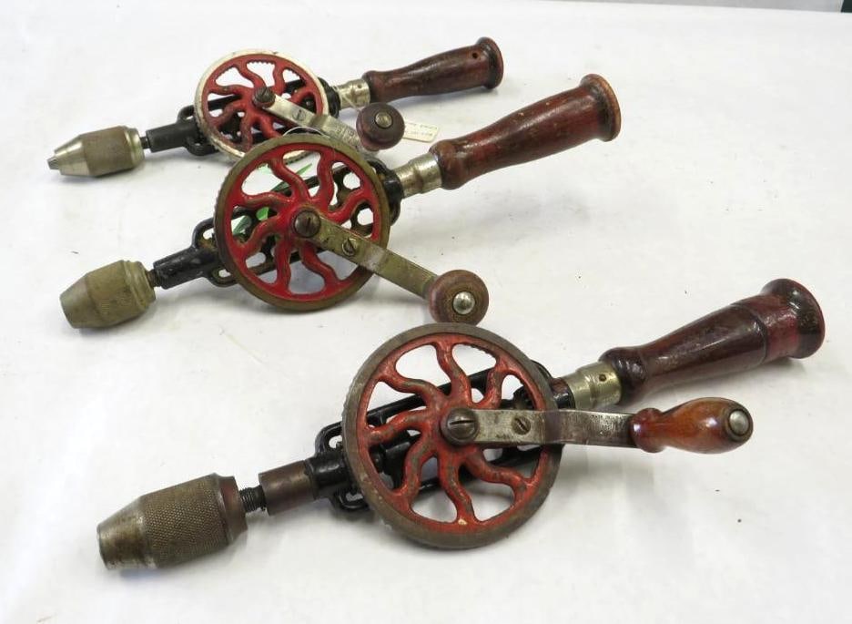 (3) Millers Falls Eggbeater Drills (1 of 8)