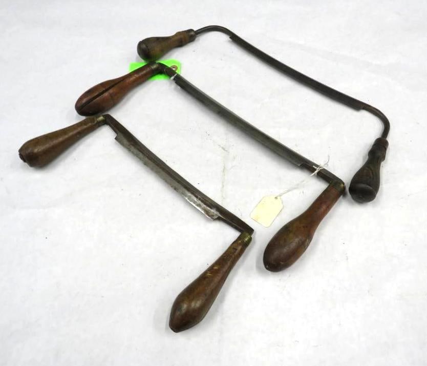 (3) Draw Shaves: 9 7/8", 9 1/8", 7 1/2", one has cracked handle