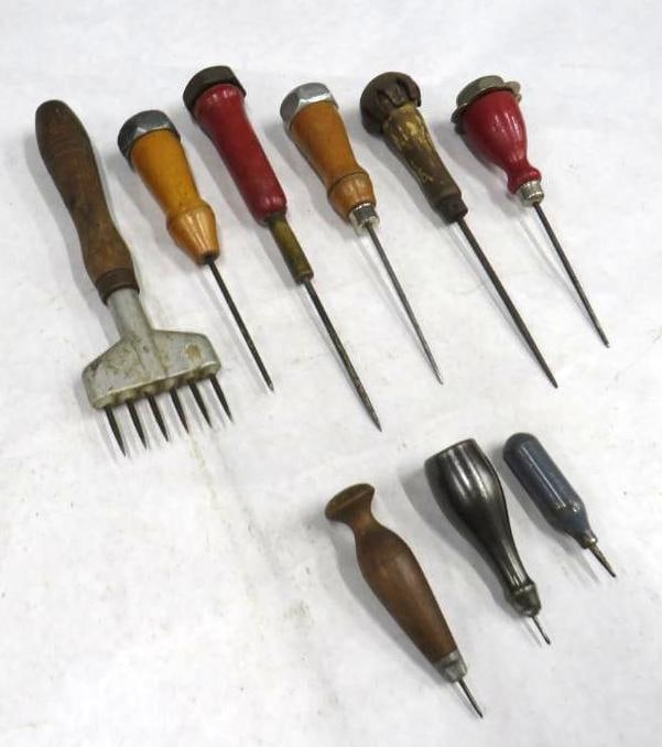 (9) Asst. Vintage Ice Picks:  