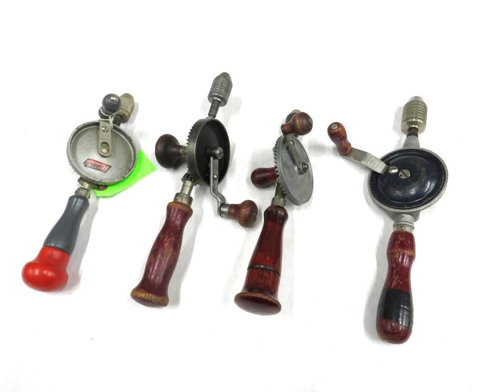 (4) Egg Beater Hand Drills: incl. Stanley, Stanley Handyman, Mohawk