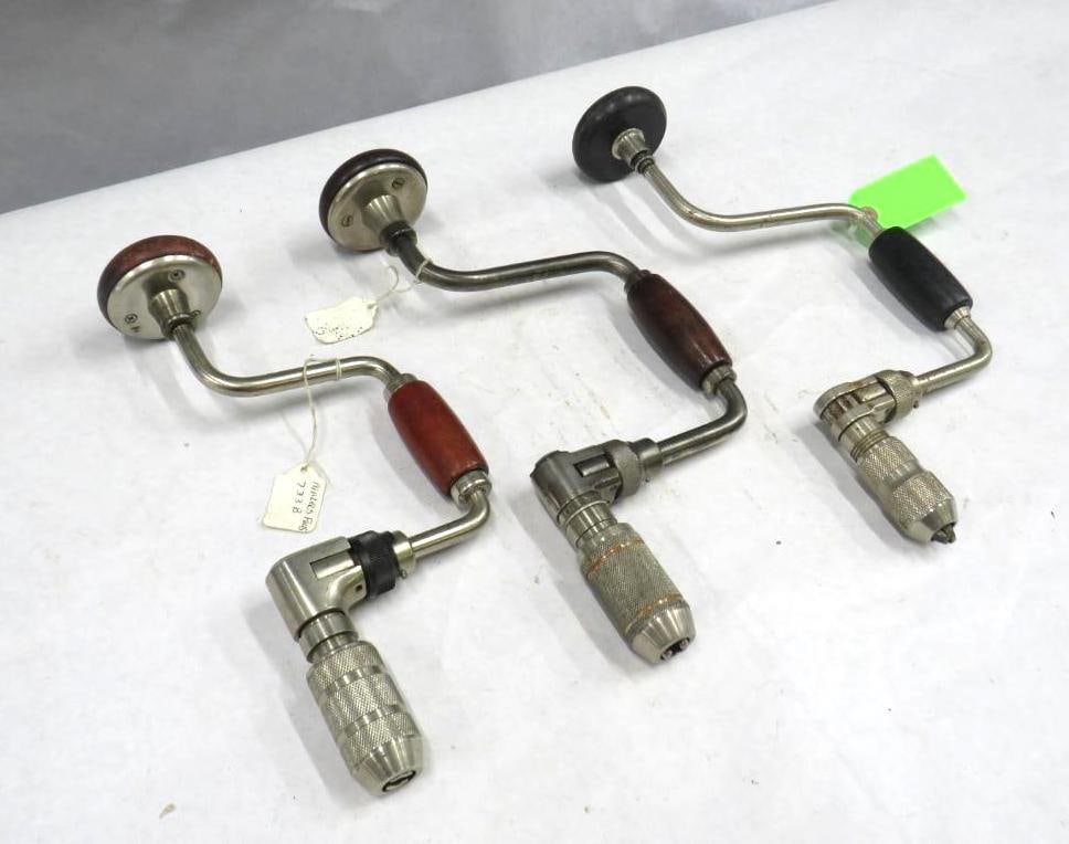 (3) Brace Bit Hand Drills (1 of 9)