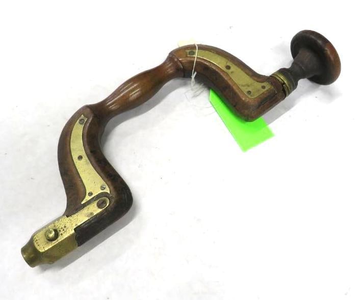 Vintage Sheffield Brass & Beechwood Drill (1 of 5)