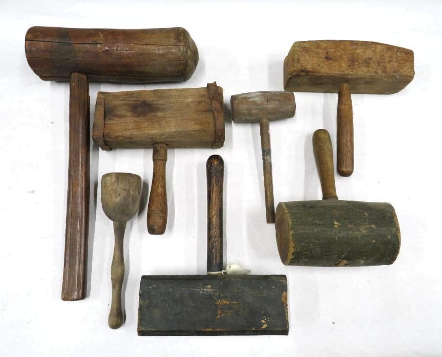 (6) Asst. Antique Mallets:  