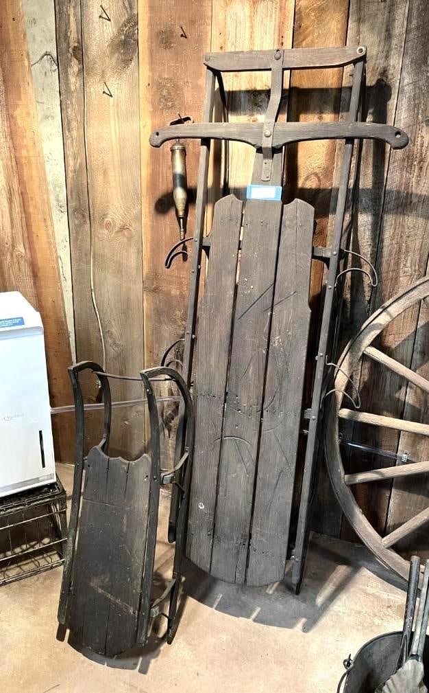 (2) Antique Runner Sleds (1 of 9)