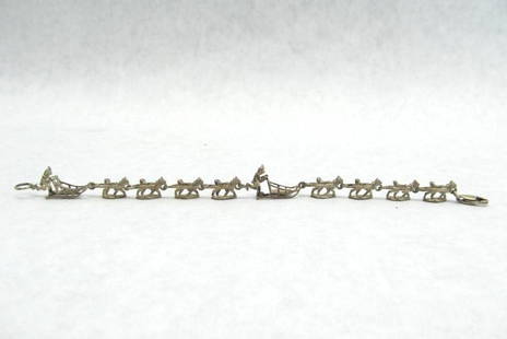 Sterling Silver Dog Team Bracelet:  