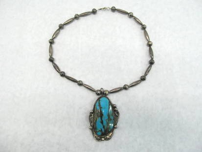 Navajo Sterling & Turquoise Pendant: 3 pendant 