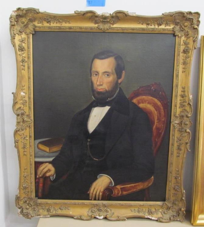 Identified Portrait of a Gentleman c.1860: David Hawley, 36x43 overall