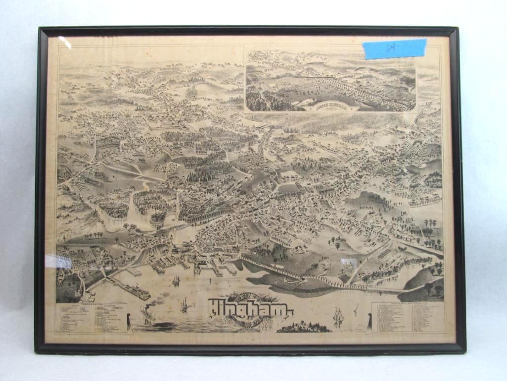 1885 Hingham Massachusetts Birds Eye View (1 of 5)