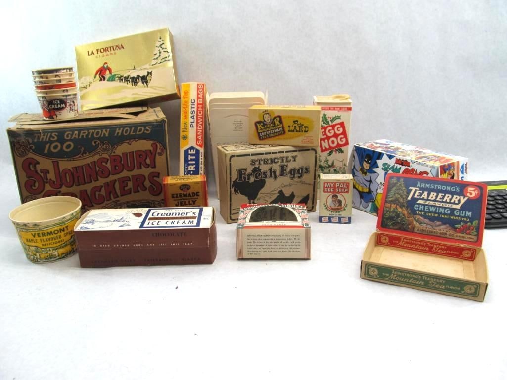 Vintage Food Packaging/Advertising: Incl. Teaberry display piece
