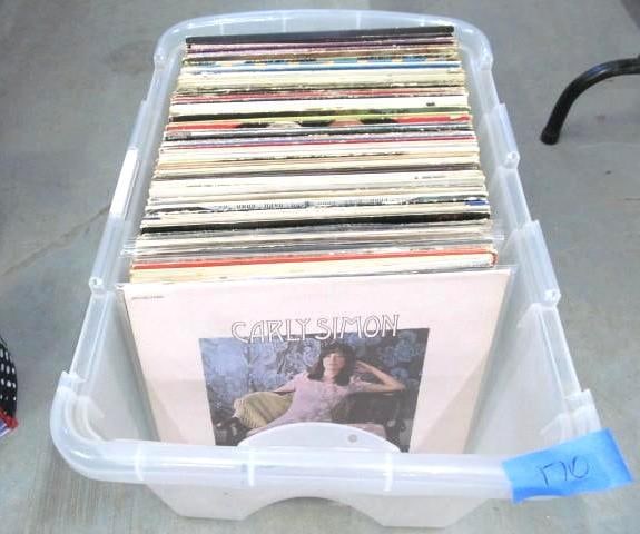 Box of Vinyl LP Records:  