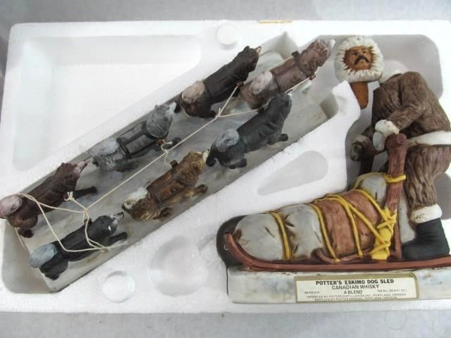 Potters Canadian Whisky Dog Sled Decanter:  