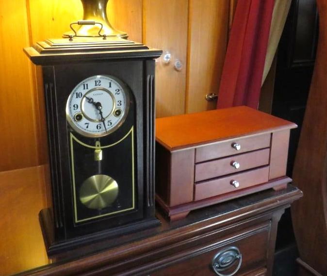 Jewelry Box w/ Mirror & Kassel Wood Clock (1 of 5)