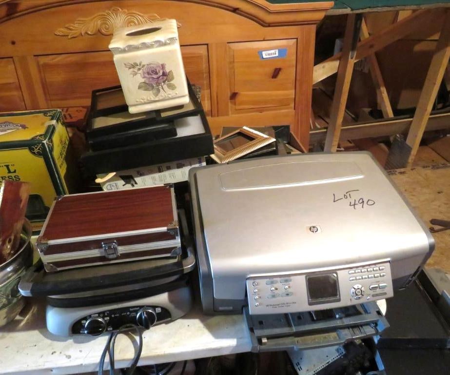 Household Decoratives: incl. picture frames, vessels, electronics, printers, etc.Location: 2nd Floor Garage