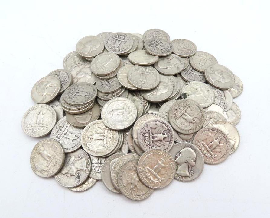 (100) Silver U.S. Washington Quarters (1 of 5)