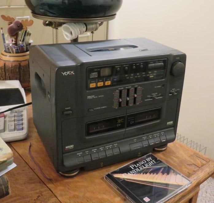 Yorx Cassette/CD/Stereo Receiver System: m/n DM110, Location: basement