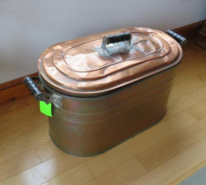 Copper Wash Tub w/Lid (1 of 5)