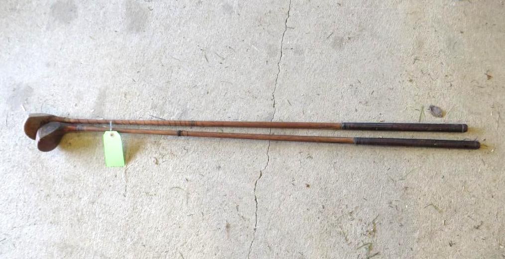 (2) MacGregor Antique Left Handed Wood Golf Clubs (1 of 8)