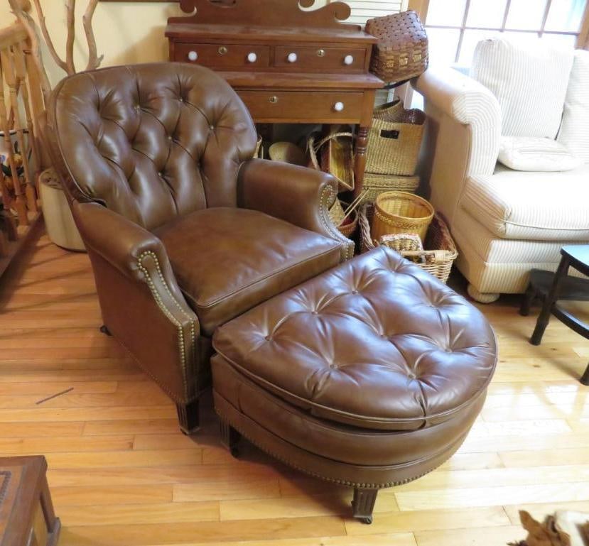 Hancock & Moore Leather Chair w/Ottoman (1 of 20)