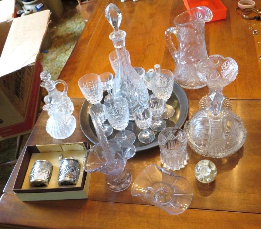 Asst. Pressed Glass: incl. pictures, candy dishes and stemware