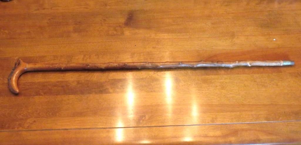 Alligator Carved Walking Stick w/Rose Wood Shaft: 35" height
