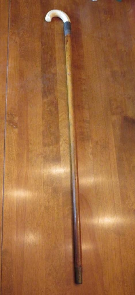 Wellington Pottery Bone Handled Walking Stick: 36" height