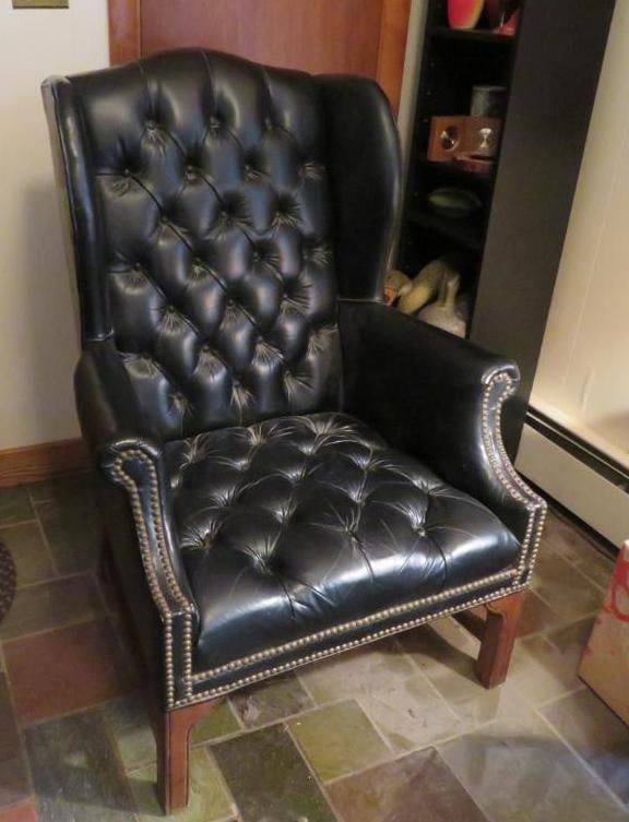 Leather Wing Back Chair (1 of 6)