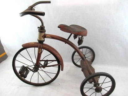 Antique Indiana Made "Junior Vehicle Tricycle": 30" long 