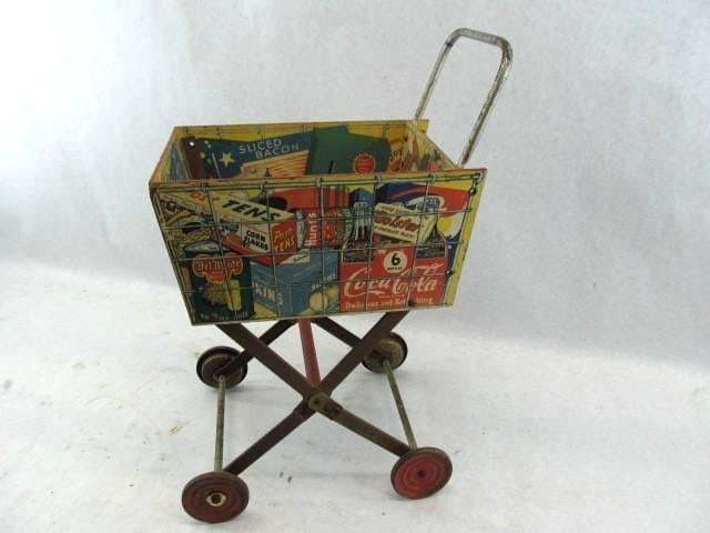 Childs Advertising Collapsible Shopping Cart: 1:43 Scale; 14" X 20" X 9"