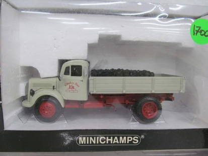 (2) Minichamps Trucks: (1) w/ Trailer, 1:43 Scale; Mercedes 439 350001 & 499 073921 