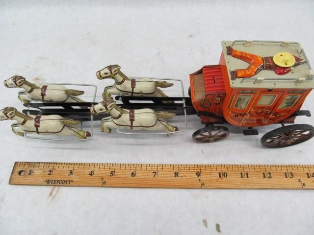 Wells Fargo Tin Stagecoach: Made in Japan 14"