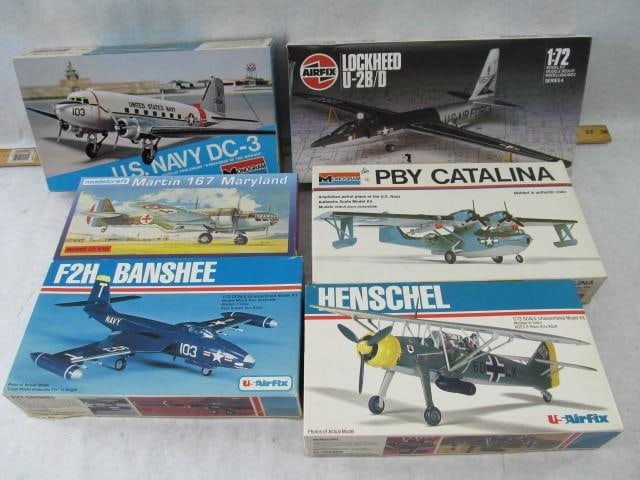 (6) Plastic Vintage Aircraft Model Kits (1 of 4)