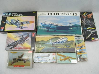 (9) Asst. Plastic Model Airplane Kits: (9) Asst. Plastic Model Airplane Kits